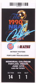 Dennis Rodman Signed 1990 NBA Finals Game 5 Commemorative Replica Ticket — Pistons vs. Trail Blazers