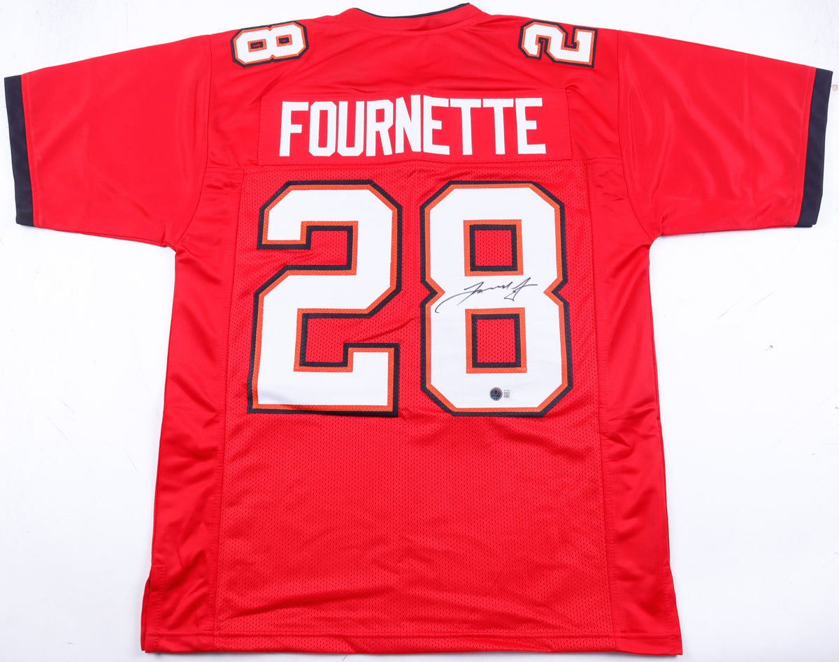Leonard Fournette Signed Tampa Bay Buccaneers CUSTOM Red #28 Jersey - Beckett